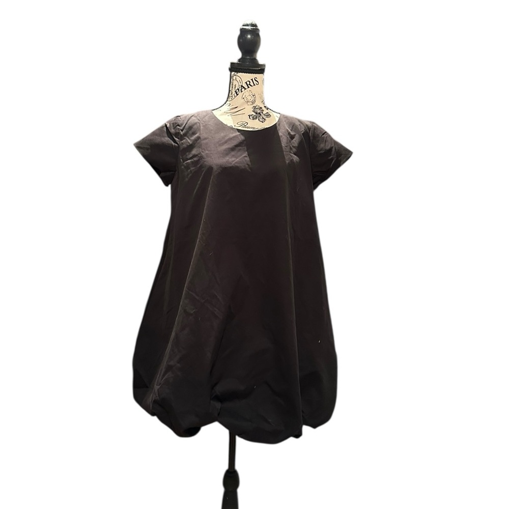 Designer Amanda Uprichard New York by Nordstrom Black Cap Sleeve Bubble Dress